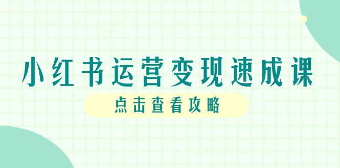 小红书运营变现速成课，账号搭建到暴力起号，个人IP全流程指南-墨痕微课