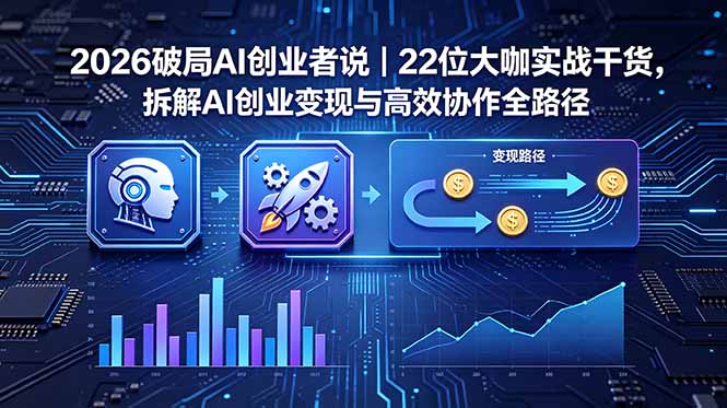 2026 破局 AI 创业者说|22 位大咖实战干货,拆解 AI 创业变现与高效协作全路径-墨痕微课