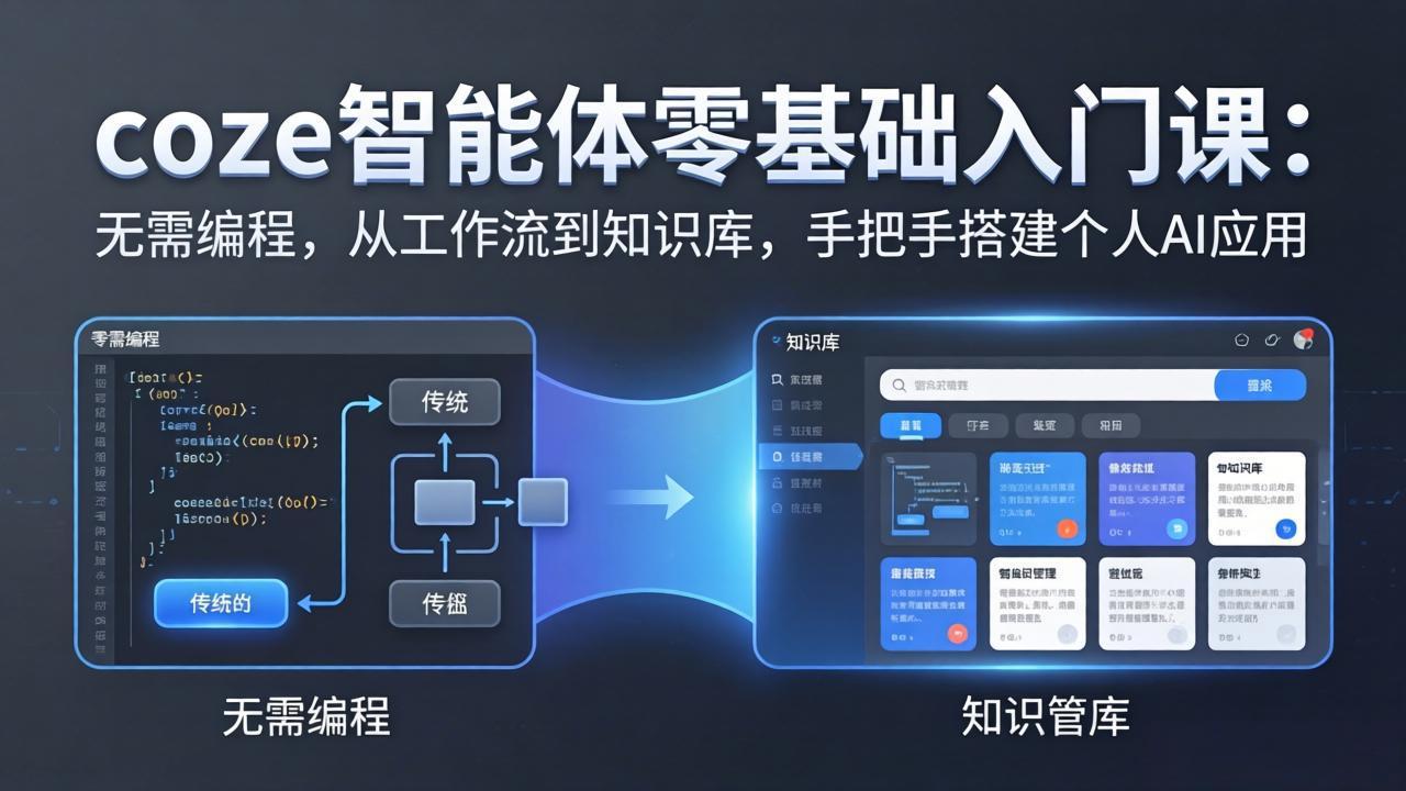 coze智能体零基础入门课：无需编程，从工作流到知识库，手把手搭建个人AI应用-墨痕微课