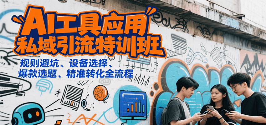 AI工具应用私域引流特训班,规则避坑、设备选择、爆款选题、精准转化全流程-墨痕微课
