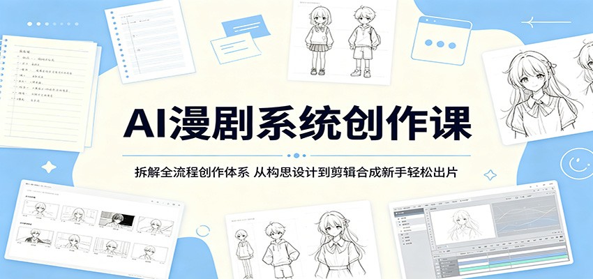 AI漫剧系统创作课:拆解全流程创作体系,从构思设计到剪辑合成新手轻松出片-墨痕微课