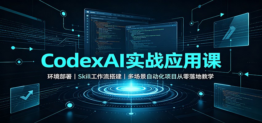 CodexAI实战应用课：环境部署Skill工作流搭建，多场景自动化项目从零落地教学-墨痕微课