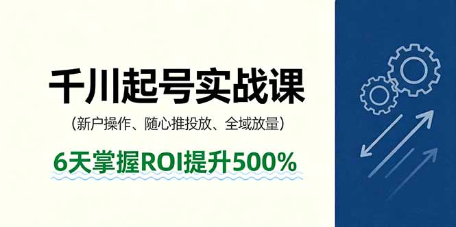抖音千川起号实战课,新户操作,随心推投放,全域放量,6天掌握ROI提升500%-墨痕微课