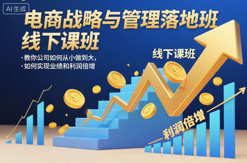 电商战略与管理落地班线下课，教你公司如何从小做到大，如何实现业绩和利润倍增【录音】-墨痕微课