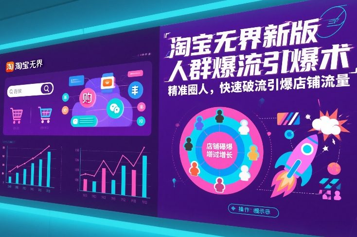淘宝无界新版人群爆流引爆术，精准圈人，快速破流引爆店铺流量-墨痕微课