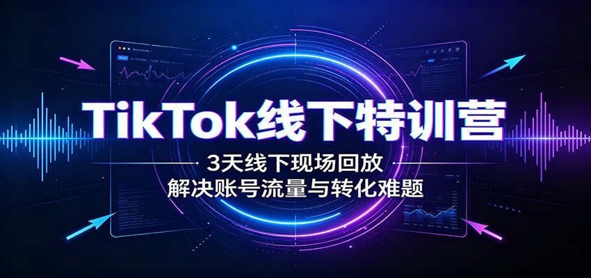 TikTok线下特训营:3天线下现场回放,解决账号流量与转化难题-墨痕微课