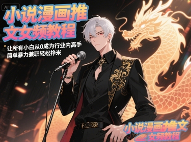 小说漫画推文女频教程,让所有小白从0成为行业内高手,简单暴力兼职轻松挣米-墨痕微课