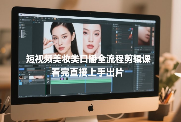 短视频美妆类口播全流程剪辑课，看完直接上手出片-墨痕微课
