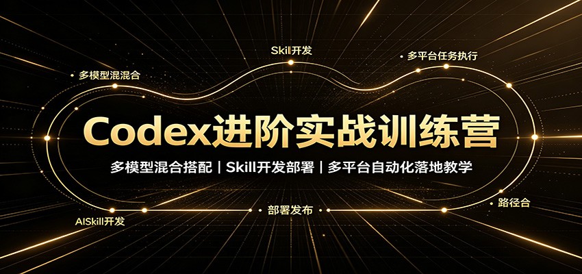 Codex进阶实战训练营：多模型混合搭配，Skill开发部署，多平台自动化落地教学-墨痕微课