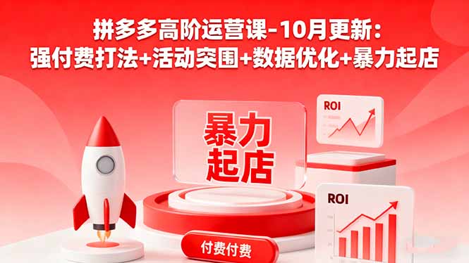 拼多多高阶运营课-10月更新:强付费打法+活动突围+数据优化+暴力起店-墨痕微课