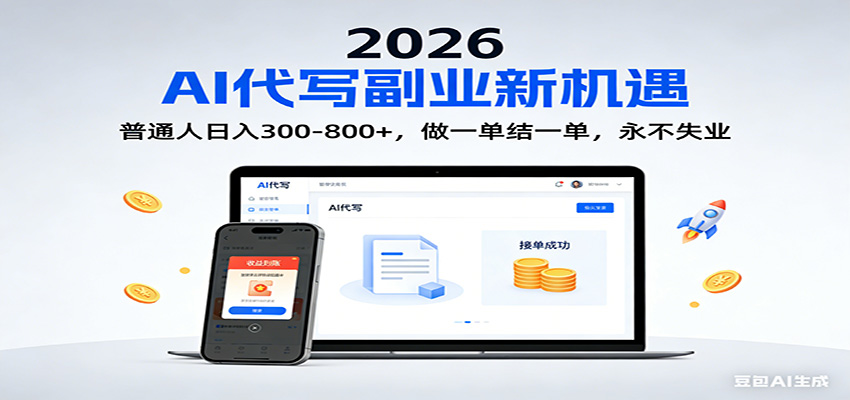 2026 副业首选！AI 代写日入 300-800，普通人0门槛，做一单结一单！-墨痕微课