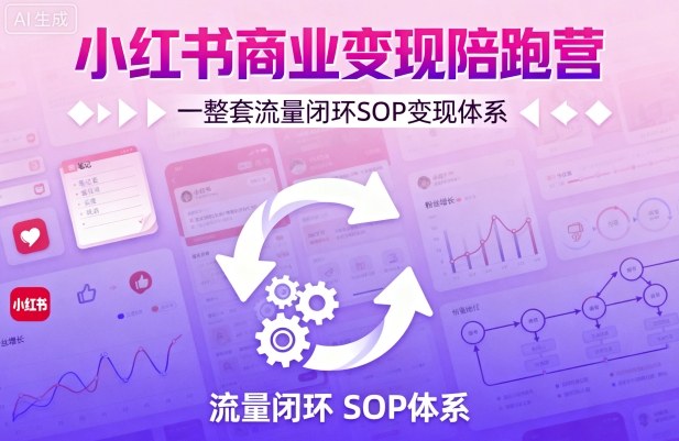 小红书商业变现陪跑营,轻IP矩阵 私域获客 聚光投流,一整套流量闭环SOP变现体系-墨痕微课