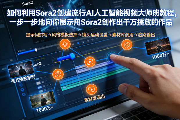 如何利用Sora2创建流行AI人工智能视频大师班，一步一步地向你展示用Sora2创作出千万播放的作品-墨痕微课
