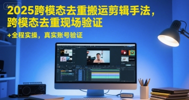 2025跨模态去重搬运剪辑手法，跨模态去重现场验证 +全程实操，真实账号验证-墨痕微课