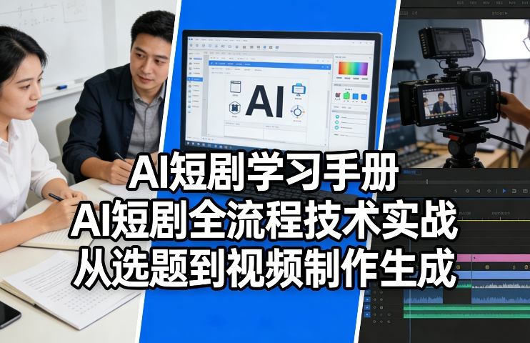 AI短剧学习手册，AI短剧全流程技术实战，从选题到视频制作生成-墨痕微课