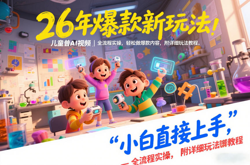 26年爆款新玩法，儿童科普AI视频，全流程实操，轻松做爆款内容，小白直接上手，附详细玩法教程-墨痕微课
