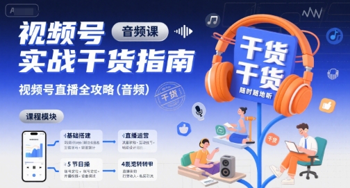 视频号实战干货指南，视频号直播全攻略(音频)-墨痕微课