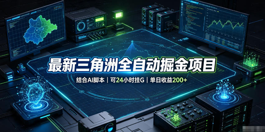 最新三角洲全自动掘金项目，结合AI脚本，可24小时挂G，单日收益200+【揭秘】-墨痕微课