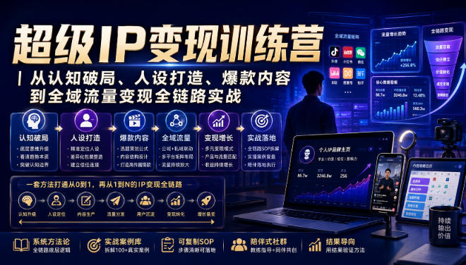 超级IP变现训练营|从认知破局、人设打造、爆款内容到全域流量变现全链路实战-墨痕微课