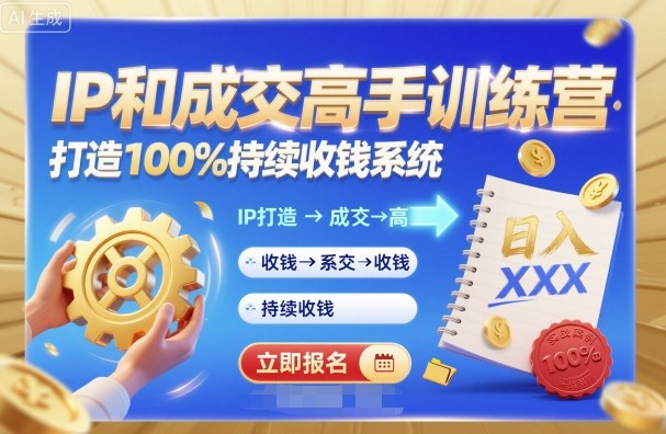 带你成为IP和成交高手的训练营,打造100%持续收钱系统-墨痕微课