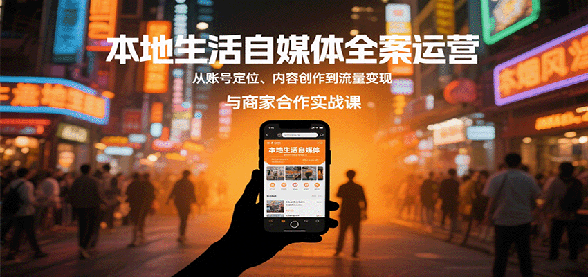 本地生活自媒体全案运营，从账号定位、内容创作到流量变现与商家合作实战课-墨痕微课