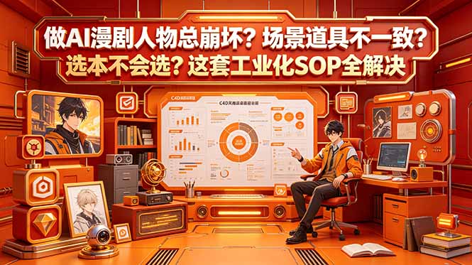 做AI漫剧人物总崩坏？场景道具不一致？选本不会选？这套工业化SOP全解决 (更新-墨痕微课
