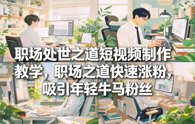 职场处世之道短视频制作教学，职场之道快速涨粉，吸引年轻牛马粉丝-墨痕微课