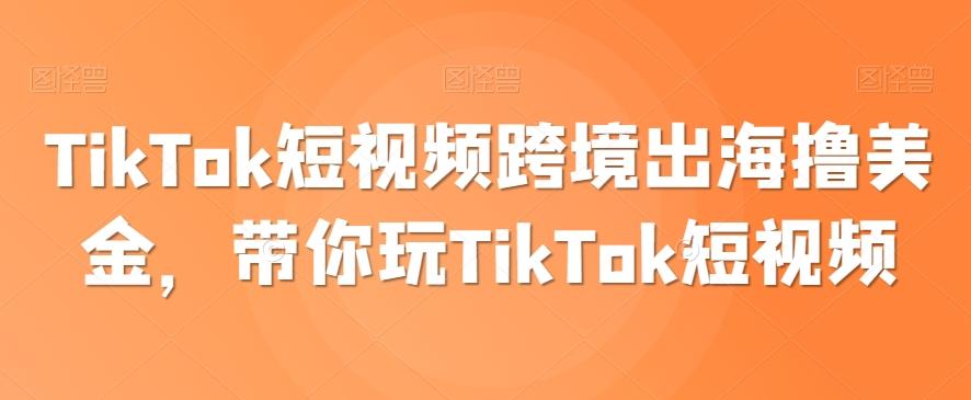 TikTok短视频跨境出海撸美金,带你玩TikTok短视频-墨痕微课