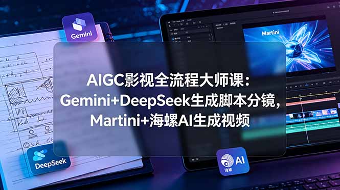 AIGC影视全流程大师课：Gemini+DeepSeek生成脚本分镜，Martini+海螺AI生成视频-墨痕微课