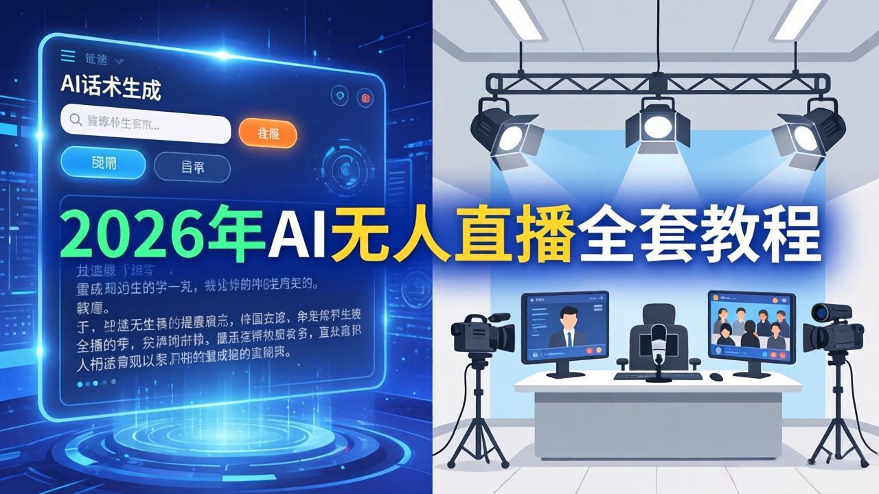 2026年AI无人直播全套教程：OBS安装+软件配置+直播间搭建+话术生成+一键开播实操-墨痕微课