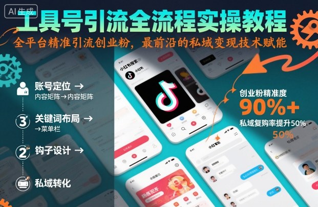 工具号引流全流程保姆级实操教程,全平台精准引流创业粉,最前沿的私域变现技术赋能-墨痕微课