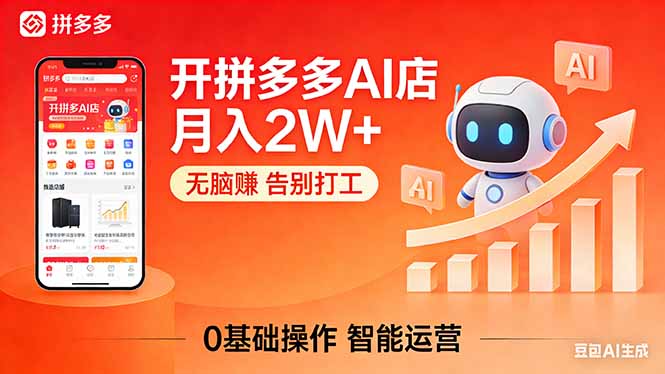 开一家拼多多AI店,月入2W+,无脑赚,告别打工,附SOP手册-墨痕微课