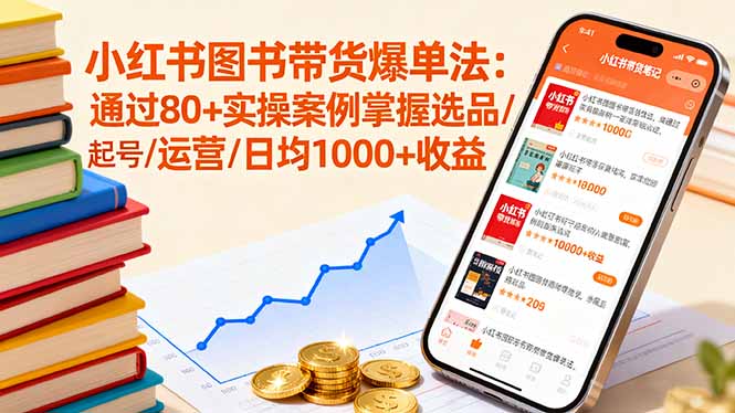 小红书图书带货爆单法:通过80+实操案例掌握选品/起号/运营/日均1000+收益-墨痕微课