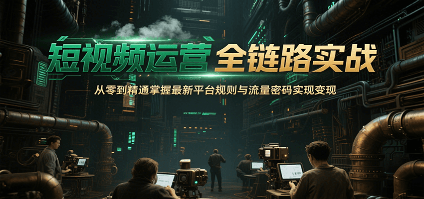 短视频运营全链路实战,从零到精通掌握最新平台规则与流量密码实现变现-墨痕微课