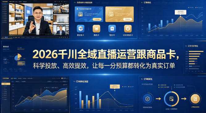 2026千川全域直播运营跟商品卡，科学投放、高效提效，让每一分预算都转化为真实订单-墨痕微课