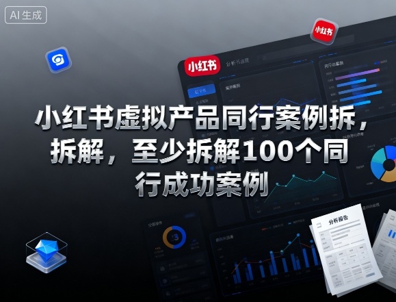 小红书虚拟产品同行案例拆解,至少拆解100个同行成功案例-墨痕微课