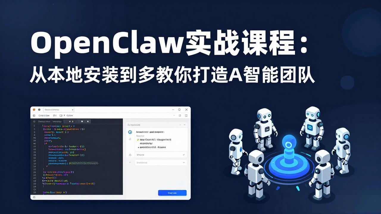 OpenClaw实战课程:从本地安装到多Agent协同,手把手教你打造AI智能团队-墨痕微课