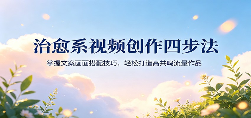 治愈系视频创作四步法：掌握文案画面搭配技巧，轻松打造高共鸣流量作品-墨痕微课