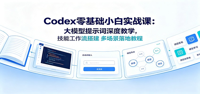Codex零基础小白实战课：大模型提示词深度教学，技能工作流搭建多场景落地教程-墨痕微课