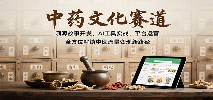 中药文化赛道:溯源故事开发,AI工具实战,平台运营,全方位解锁中医流量变现新路径-墨痕微课