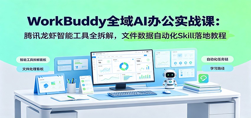 WorkBuddy全域AI办公实战课：腾讯龙虾智能工具全拆解，文件数据自动化Skill落地教程-墨痕微课