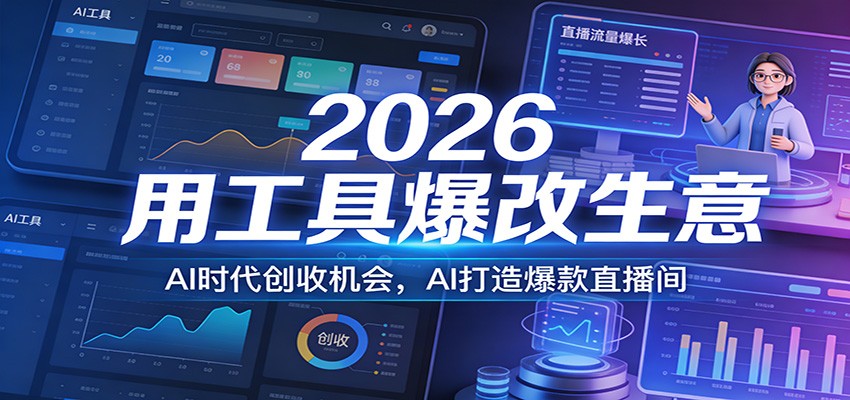 2026用工具爆改生意，AI时代创收机会，AI打造爆款直播间-墨痕微课