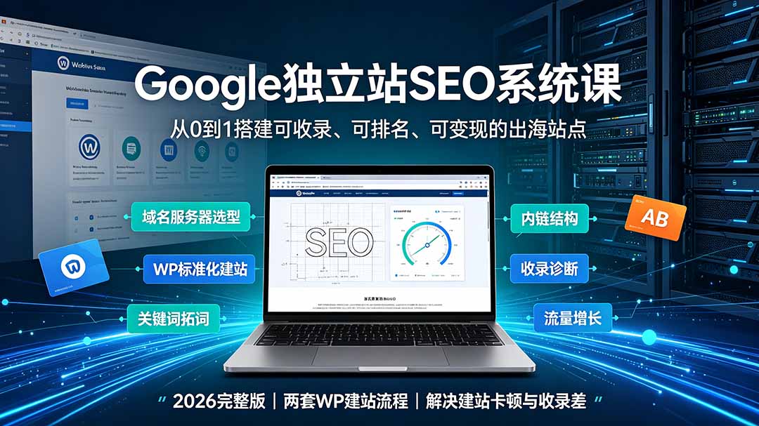 Google独立站SEO-7月系统课：出海基建×WordPress建站×AI内容生产×站内外优化×Search Console×AdSense变现-墨痕微课