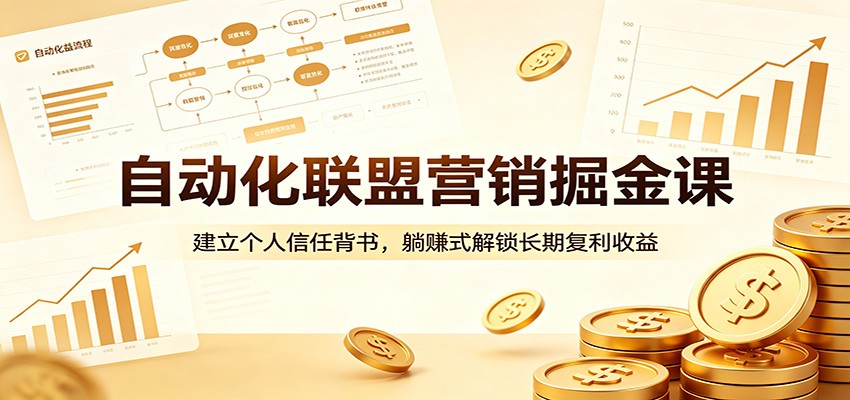 自动化联盟营销掘金课:建立个人信任背书,躺赚式解锁长期复利收益-墨痕微课