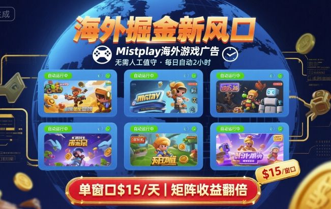 海外掘金新风口,Mistplay海外游戏广告,每日自动运行,单窗口稳入2美刀 ,可矩阵操作【揭秘】