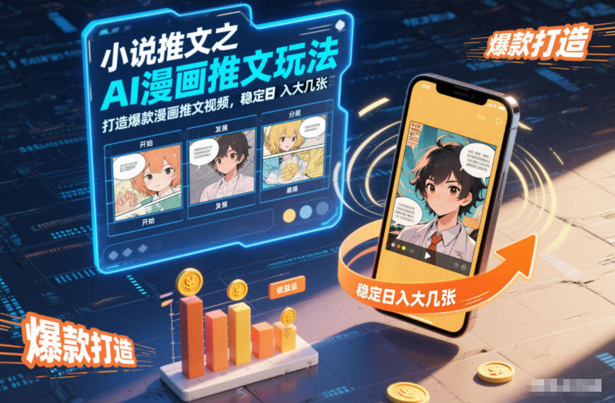 小说推文之AI漫画推文玩法，打造爆款漫画推文视频，稳定日入大几张-墨痕微课