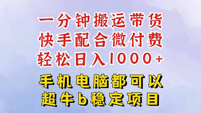 快手黑科技一分钟搬运带货,一刀不剪过原创,微付费投流玩法,轻松日入...-墨痕微课