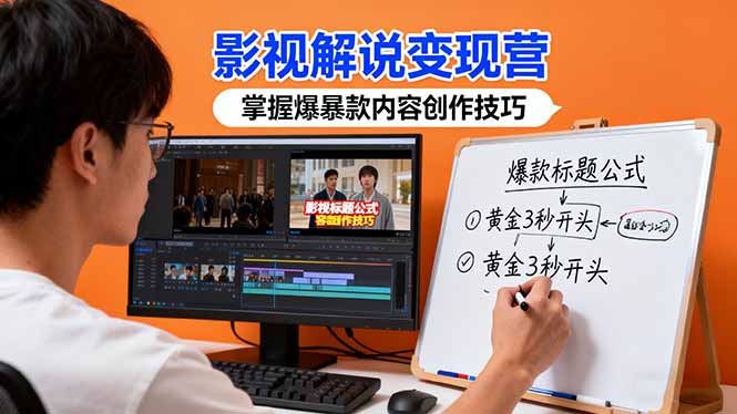 影视解说变现营:通过30+实战案例爆款内容创作技巧,掌握影视解说盈利密码-墨痕微课
