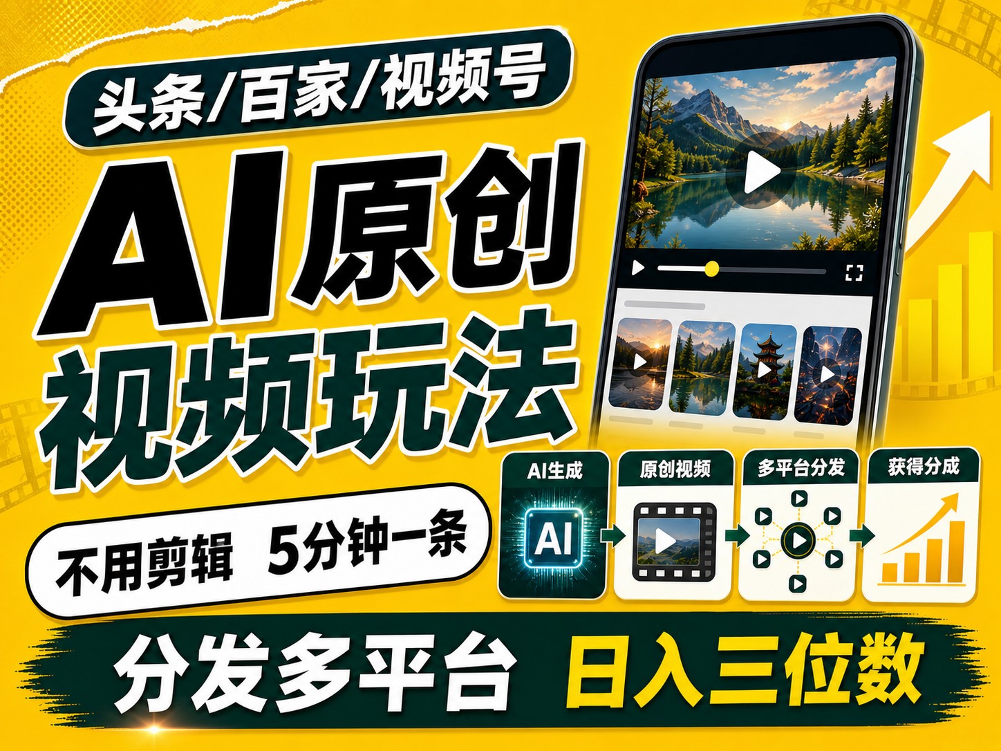 2026头条百家号升级玩法 5分钟一条原创视频 发多平台赚收-墨痕微课