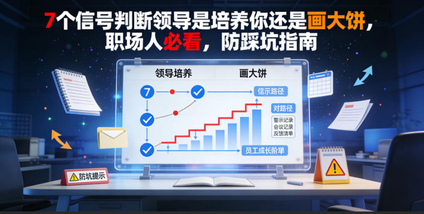 付费文章：7个信号判断领导是培养你还是画大饼，职场人必看，防踩坑指南-墨痕微课